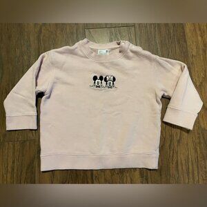 Soft pale pink vintage Disney Minnie &Mickey Moe embroidered 3 T